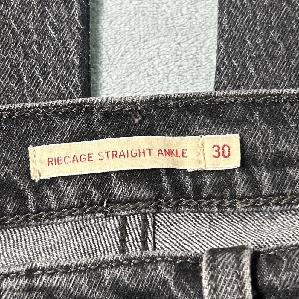 Y2K 2000s Levis Premium Loose Baggy Jeans Womena 30x28 Black Relaxed Ribcage VTG - Picture 3 of 14
